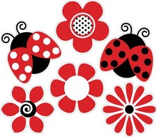 Double-Sided Cut-Outs 2-Pack, Ladybugs  Posies, Colorful School Accents, Bul...