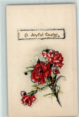 A Joyful Easter Blumen AK Ostern 1912 AK mit Glitzer - 10364669