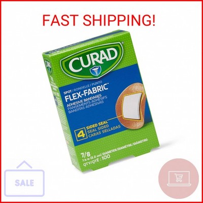 Curad Flex Fabric Spot Adhesive Bandages, Bandage Diameter is 7/8'' (Box of 100)