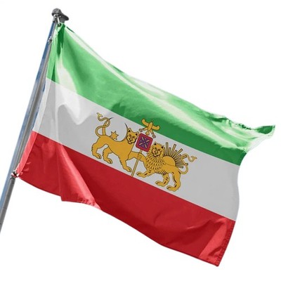 Die alte Löwe-Sonnen-Flagge des Iran, 90 x 150 cm, persisches patriotisches Ban