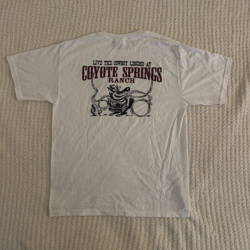 Vtg 90s Coyote Springs Ranch T Shirt Hanes Heavyweight White Graphic Tee M USA