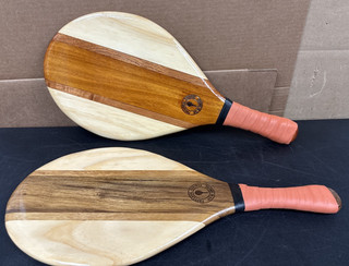 Frescobol Carioca Wood Paddle Rio De Janeiro. Beach bat set