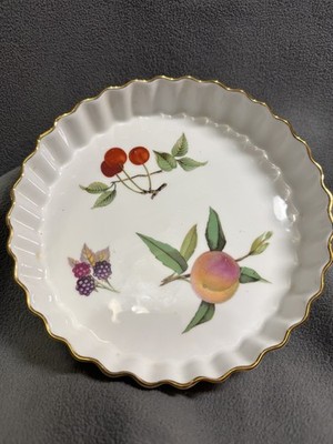 Royal Worcester Evesham Vale Green Trim Casserole/Quiche, Tart Dish