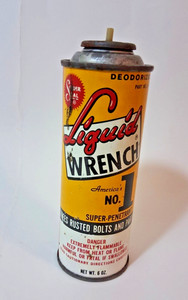 VINTAGE TIN SPRAY CAN LIQUID WRENCH SOLDER SEAL 6 oz 70s 80s PROP ART.