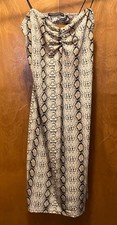 Urban Outfitters Open Back Spaghetti Strap Dress Brown Animal Print Medium