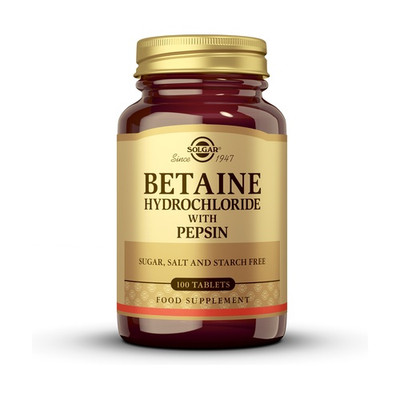 SOLGAR - BETAINE Hydrochlorid - BETAINA - 100 Tabletten