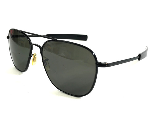 Vintage American Optical Sunglasses Vietnam Pilot 5 1/2 Black with Gray Lenses