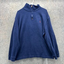 Vintage Ralph Lauren Pullover Mens XL Blue Navy Quarter Zip Sweatshirt 90s