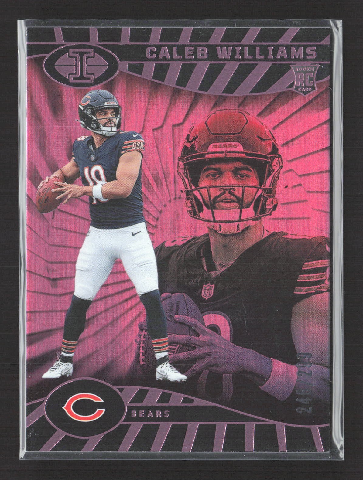 2024 Panini Illusions - Caleb Williams #13 Trophy Collection Pink /299 (RC)