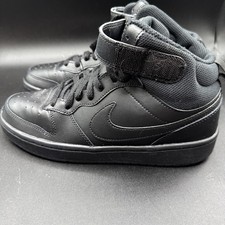Big Kid's Nike Court Borough Mid 2 GS Black/Black-Black CD7782 001
