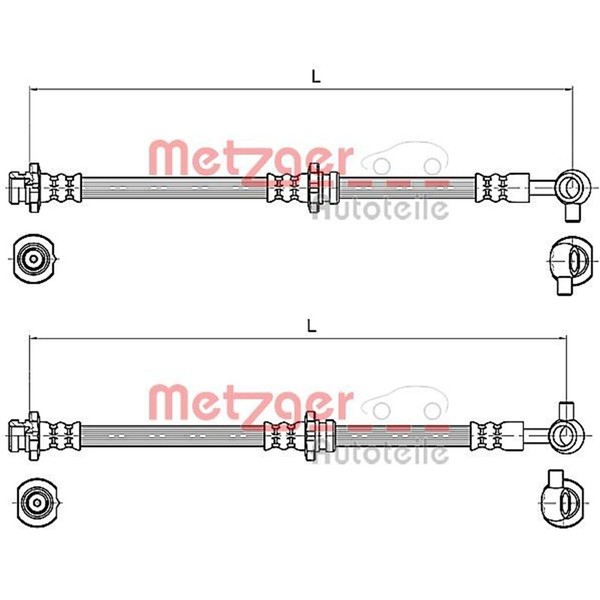 2X Metzger BremsschlÄUche Vorne Links Rechts Passend FÜR Nissan X-TRAIL-image