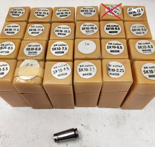 Nikken Set of USED SK10 & SK16 Metric Collets
