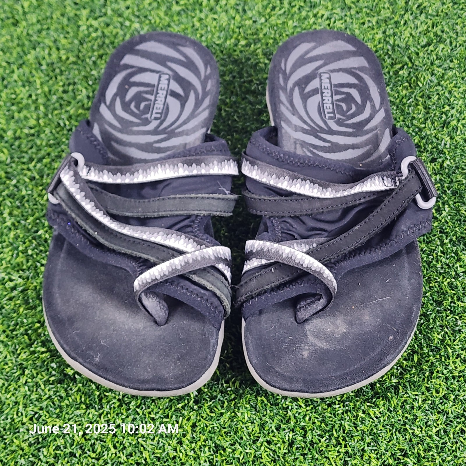 Merrell Terran 3 Cush Post sandalo donna taglia 6 nero J002728 scarpa slip on schiuma