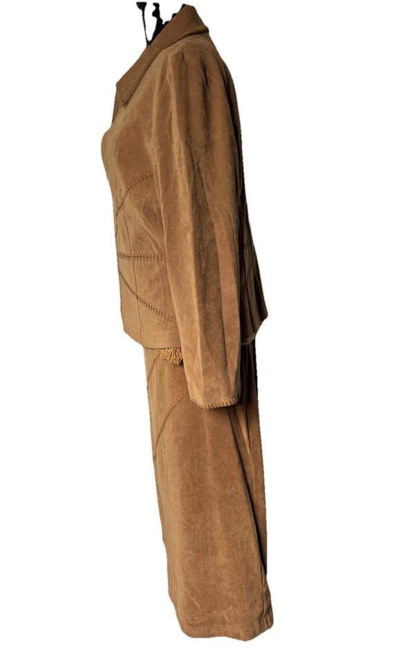 Norton McNaughton 3 piezas Gamuza Cremallera Completa Chaqueta Cosida Falda Blusa De Colección Elastizada 12P Foto 4 de 4