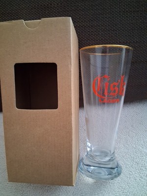 Malta Cisk Goldrand Half Pint Glas Neu in Box Selten