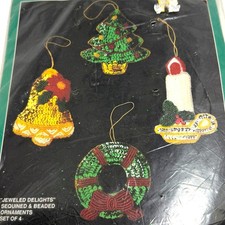 Bucilla 82482 Christmas Heirloom JEWELED DELIGHTS Ornaments NEW Sealed