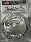 2021 American Silver $1 Eagle, PCGS MS70, Emily Damstra Signed, First Strike