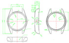 26.5mm glass Silver Watch Case back cover waterproof ring for 2035 Movement — photo 6