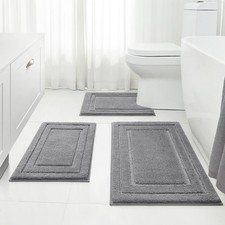 Bathroom Rugs Sets 3 Piece, Super Soft and Absorbent Non Slip Microfiber
