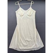 Vintage Heiress Ivory Lace Trim Full Slip Dress Size 40 Average Cream Lingerie