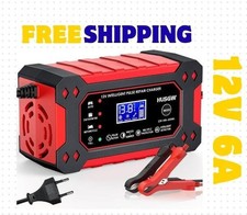 Car Battery Charger 12V 6-Amp Fully Automatic Smart Charger Desulfator for Car