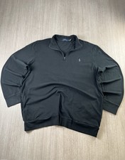 POLO RALPH LAUREN Men's Quarter 1/4 Half Zip Pullover Sweatshirt Jumper Black
