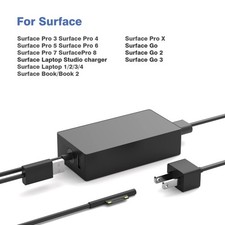 65W Pro Charger Adapter For Microsoft Surface Laptop 1-3 Surface Pro Book 1-9