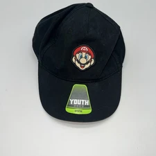 2 Nintendo Super Mario Bros. Youth Baseball Cap Snapback Hat Boys Black Gamer