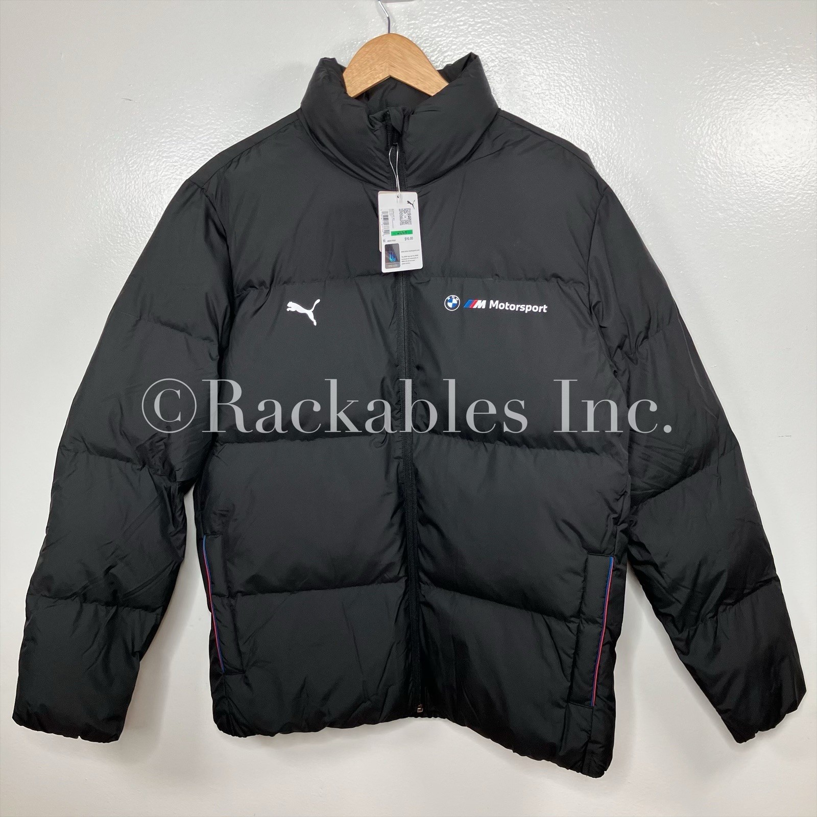 PumaBMWMMotorsportEssentialsMen'sFullZipPufferJacketBlackSizesVary
