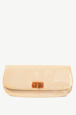 Prada Cammeo Vernice Leather Oversized Clutch