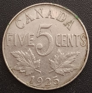 Canada 1925 5 Cents (Key Date KM# 29)