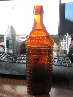 S.T. Drakes 1860 Plantation X Bitters Bottle 4 Log Cabin form BIMAL D 110