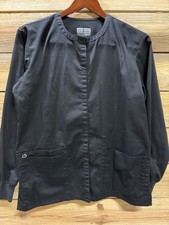 WonderWORK Women s Everyday Durable Stretch Comfort Medical Scrub Top Black S