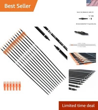 Archery Essential: 30-Inch Carbon Arrows Pack of 12 for Recurve & Compound Bow