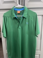 PUMA Mens Golf Shirt, Size Large Parrot Green Short Sleeve Performance Sports