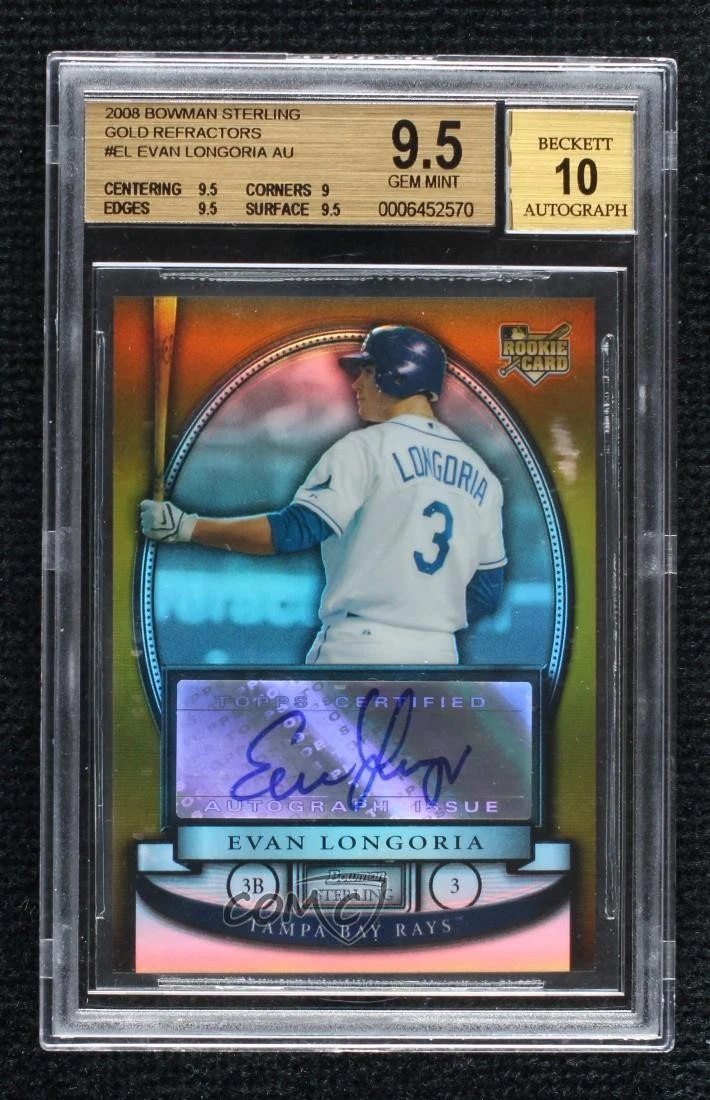 Evan Longoria Autographed Baseball Sports Trading Cards