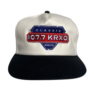 Vintage KRXO 107.7 FM Radio Station Oklahoma City Classic Rock Snapback Hat Cap