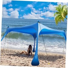 Royal Blue Beach Tent Pop Up Shade 10x10ft - 4 Pole - Royal Blue