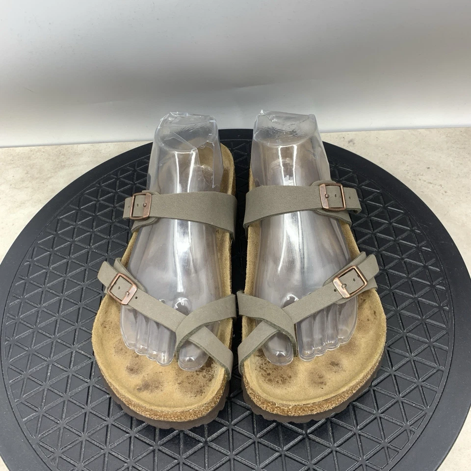Sandalias Birkenstock Mayari Mujer 39 Talla 8 8.5 Zapatos Cuero Verde Chanclas Foto 4 de 4
