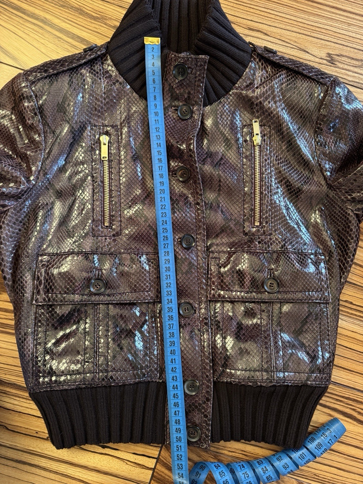 GUCCI Premium Python Leather Bomber Jacket Coat D… - image 16