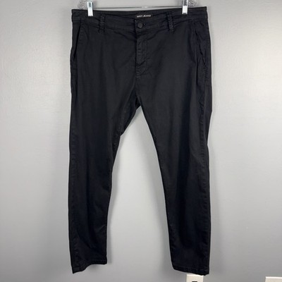 Mavi Chino Pants Johnny Slim Leg Men s 36x32 Black Trousers Stretch Casual *READ
