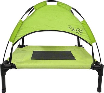Midlee Green Dog Cot with Canopy (24'' x 30'')
