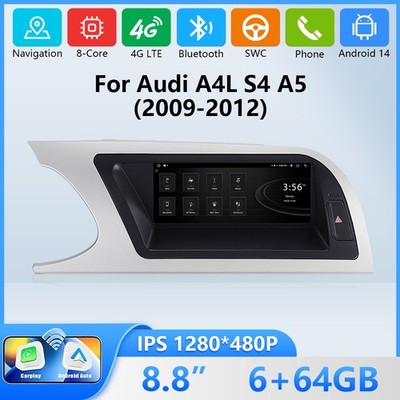 8.8'' Android 14 Autoradio Für Audi A4/B8/S4 2009-2012 Apple Carplay 64GB GPS SWC