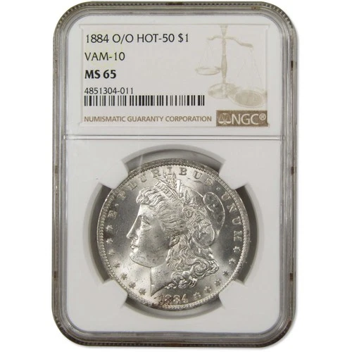 1884 O/O VAM-10 Hot-50 Morgan Dollar MS 65 NGC Silver $1 SKU:I9027