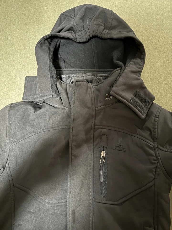 Snozu Winter Hooded Jacket Child Size 7 Black - Image 2 of 4