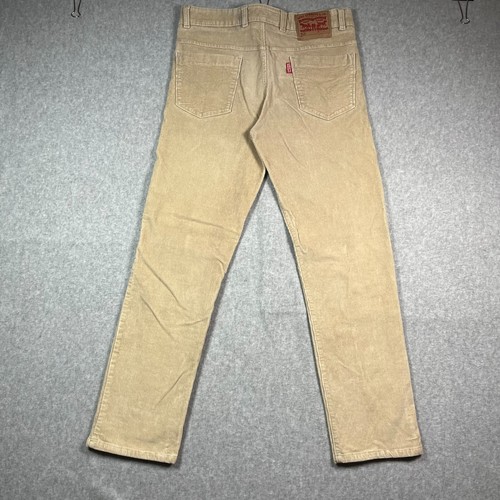 Levi's 513 Premium Denim Jeans Men's 32 x 29 Corduroy Beige Brown Straight Leg - Picture 10 of 13