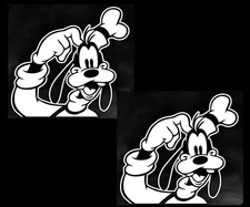 Goofy Two 5" White Vinyl Decal Car Truck Windows RV laptop notebook camper RV