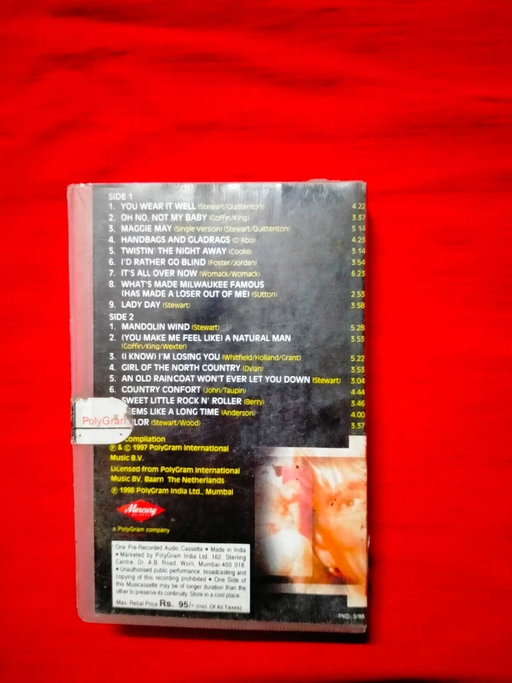 Rod Stewart Master Series RARE orig Cassette tape INDIA indian Clamshell 1998 - Image 3 of 4