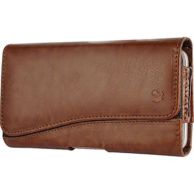 Brown1 Horizontal Belt Clip Leather Pouch Case for Samsung Galaxy Ace Style