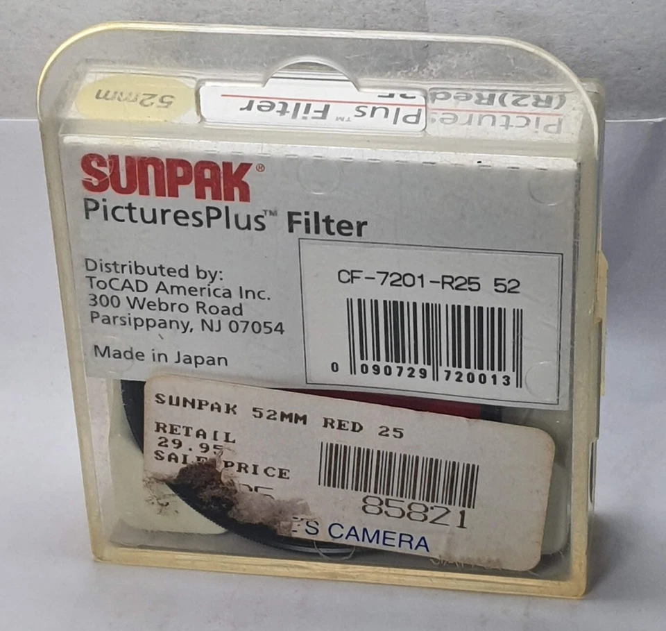 62mm SUNPAK Red #25 Glass Lens Filter 62 mm 25A 25 Black & White Film 62 Japan - Image 4 of 4